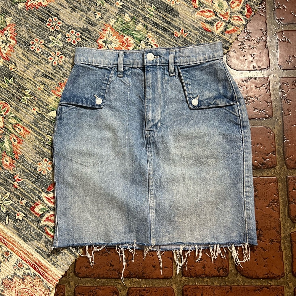 Gap raw frayed hem denim skirt